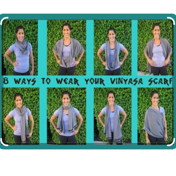 Lululemon Vinyasa Scarf Rulu Mini Check Pique Caspian Blue Heathered Inkwell OS - Picture 6 of 14
